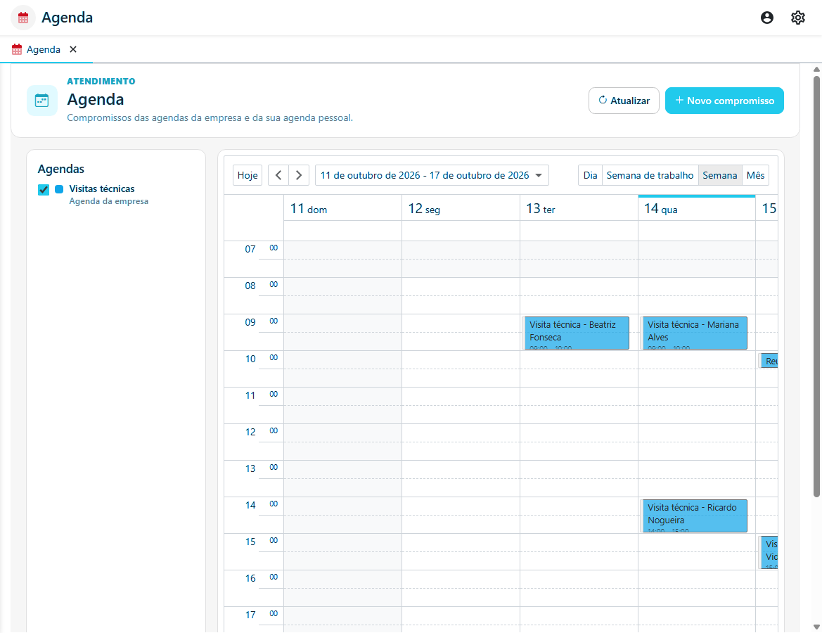 Agenda semanal do Reconnect