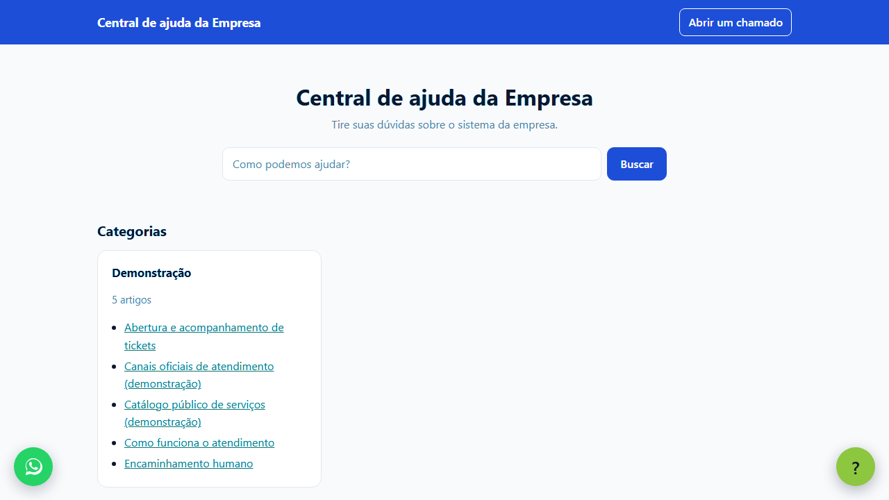 Central de ajuda pública