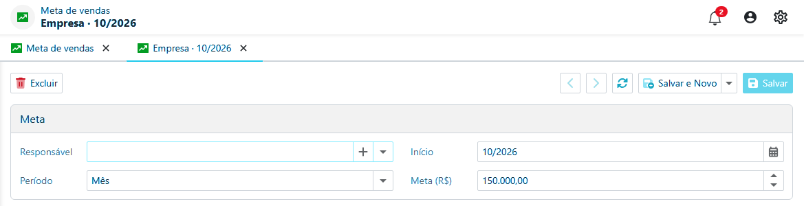 Meta de vendas