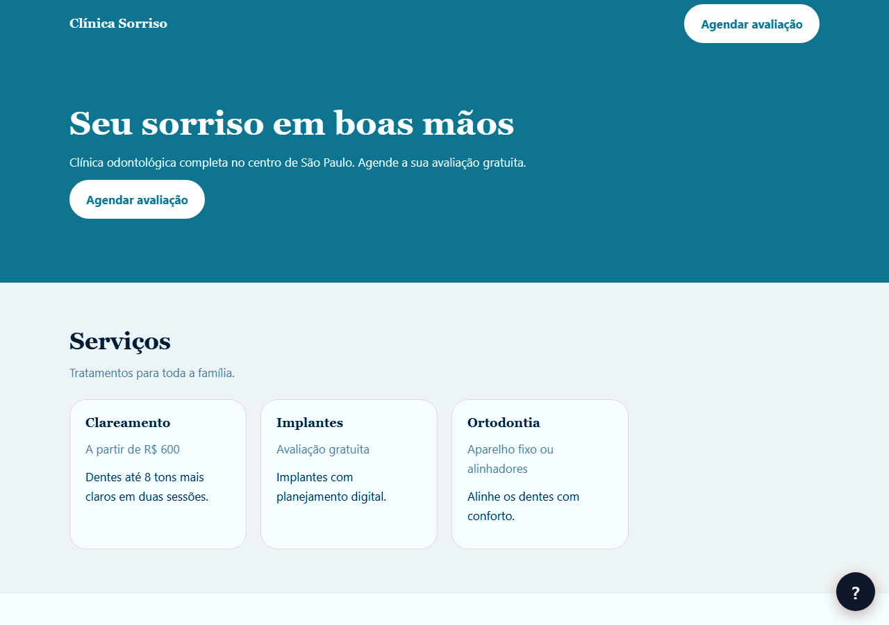 Aparência do site